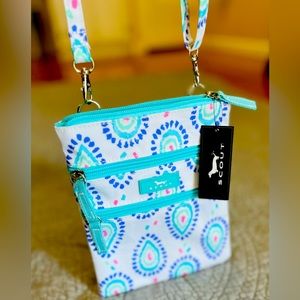 NWT Scout Crossbody White Teal Pink Purple Paisley Zippered